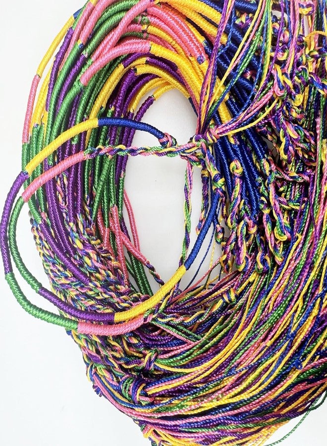 Allazone 160 PCS Handmade Braided Bracelets Thread Bracelets Assorted Colors String Thread Bracelets for Party Favors Supplies - Image 5